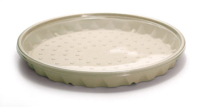 10" Clear Recycled PET Lid for TreeSaver™ Pizza Pans - Flat
