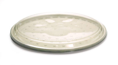 16" Clear Recycled PET Lid for TreeSaver™ Pizza Pans - 1" Dome